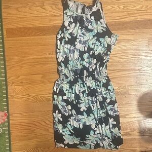 Banana Republic Floral Mini Dress - Black and Blue